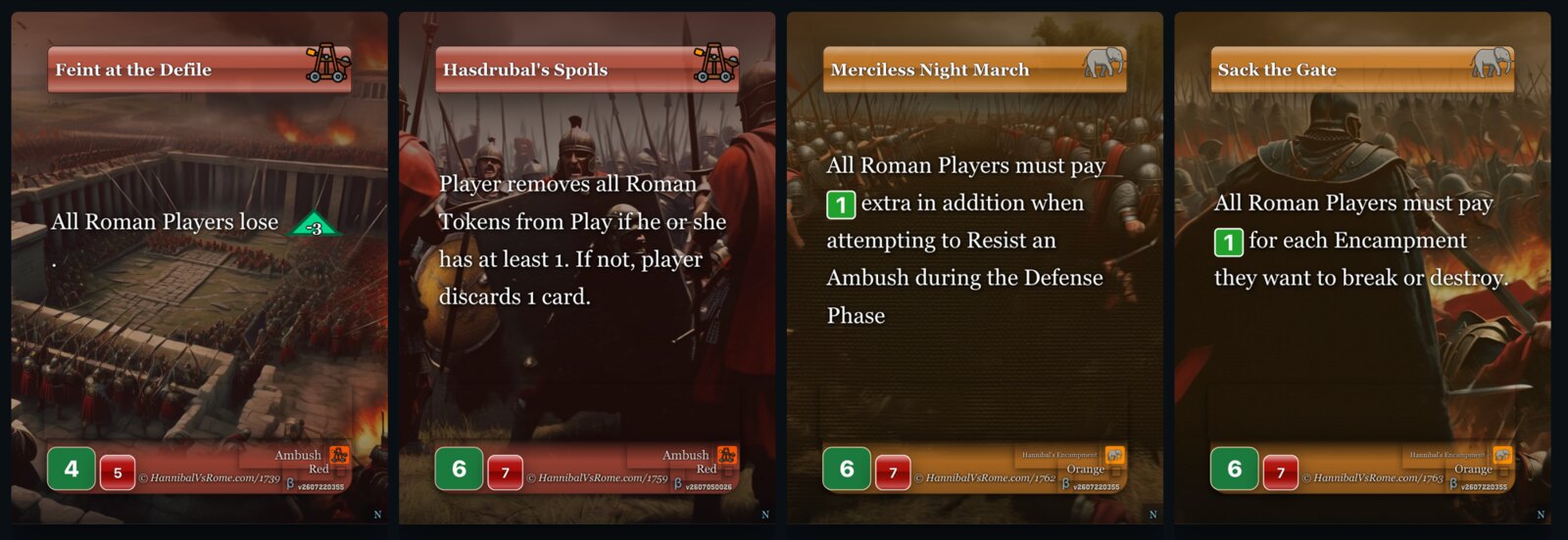 Cards from the Hannibal side